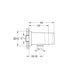 Euphoria Cube coude à encastrer 1/2" (26370GN0)