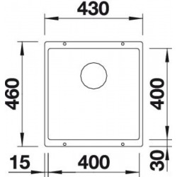 Blanco Evier Subline 400-U en Silgranit PuraDur sous-plan 43x46cm, Anthracite (523422)