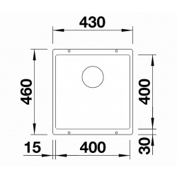 Blanco Evier Subline 400-U en Silgranit PuraDur sous-plan 43x46cm, Blanc (523426)