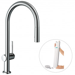 Hansgrohe Talis M54 Mitigeur de cuisine 210, avec douchette extractible 2 jets, sBox, Chromé (72801000)