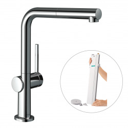 Hansgrohe Talis M54 Mitigeur de cuisine 270, avec douchette extractible 1 jet, sBox, Chromé (72809000)