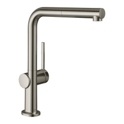 Hansgrohe Talis M54 Mitigeur de cuisine 270, avec douchette extractible 1 jet, Aspect acier inox (72808800)