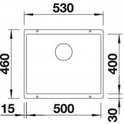 Blanco Evier Subline 500-U en Silgranit PuraDur sous-plan 53x46cm, Noir (525995)