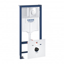 Grohe Pack WC Bâti-support Rapid SL + Plaque de Commande Skate Air Chrome + Fixations + Set d'isolation (38528001-2)