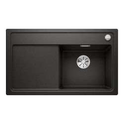 Evier ZENAR 45 S PuraDur en Silgranit noir 84x49 cm, exécution automatique (526037)