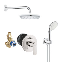 Eurosmart Cosmopolitan Tempesta Vitalio set de douche encastré, Chrome (25219cube)