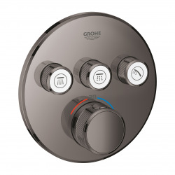 Grohe Grohtherm Smartcontrol, Thermostatique pour installation encastrée 3 sorties, Hard Graphite (29121A00)