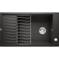 Evier Elon XL 8 S PuraDur en Silgranit avec vidage automatique 86x50cm, Noir (525885)