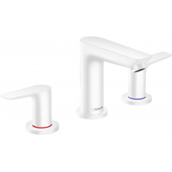 Hansgrohe Talis E Mélangeur lavabo 150 3 trous avec tirette et vidage, Blanc mat (71733700)