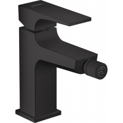 Hansgrohe Metropol Mitigeur bidet poignée manette, bonde Push-Open, Noir mat (32520670)