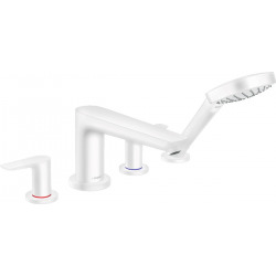 Hansgrohe Talis E Set de finition mélangeur 4 trous pour montage sur bord de baignoire, Blanc mat (71748700)