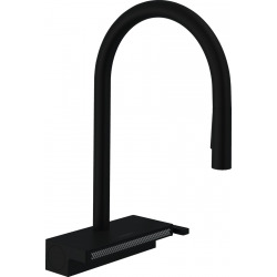 Hansgrohe Aquno Select M81 Mitigeur de cuisine 170, avec douchette extractible 3 jets, sBox, Noir mat (73831670)