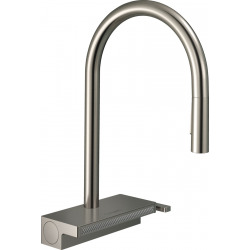 Hansgrohe Aquno Select M81 Mitigeur de cuisine 170, avec douchette extractible 3 jets, sBox, Aspect acier inox (73831800)