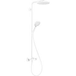 Hansgrohe Raindance Select S Colonne de douche 240 1 jet PowderRain avec mitigeur thermostatique, Blanc mat (27633700)