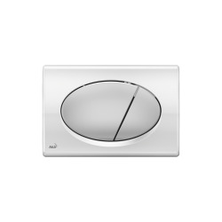 Plaque de commande double touche, chrome brillant / chrome mat (M73)