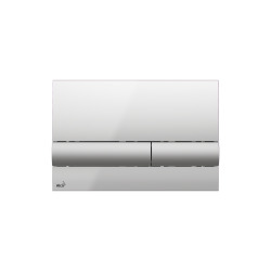 Plaque de commande double touche, chrome brillant / chrome mat (M1730)