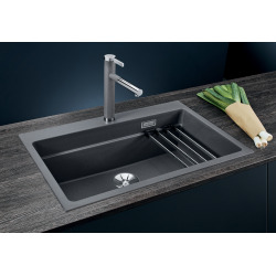 Evier ETAGON 8 PuraDur en Silgranit 78x51cm avec cuve à étages + 2 rails en inox inclus, Anthracite (525187)