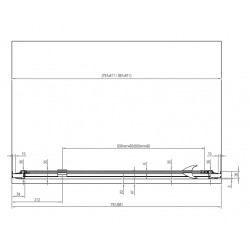 Pivot PDOP1 Porte de douche 811 x 1900, finition noire (03G40300Z1)