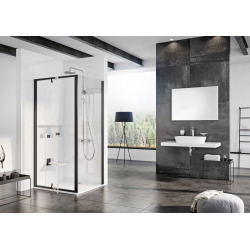 Pivot PPS-90 Porte de douche avec paroi fixe 895 x 1900mm, finition noire (90G70300Z1)