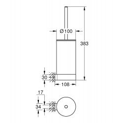 Selection Porte-balais de WC avec fixations cachées, Nickel (41076BE0)