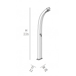 Spring Douche solaire en aluminium thermolaqué anticorrosion avec mitigeur, réservoir de 30L, Anthracite (A100/7016)