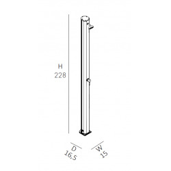 Jolly S Douche solaire en aluminium thermolaqué anticorrosion avec mitigeur, réservoir 22L, Sand (A600/9001)