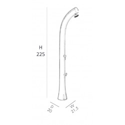 Jolly Plus Douche solaire avec mitigeur et rince pieds, en Polyéthylène HD résistant au sel, calcaire et UV, Bleu (B520/5002)