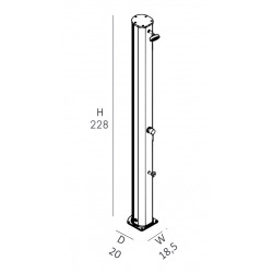 Big Jolly Douche Solaire avec mitigeur et rince pieds, en Aluminium anticorrosion, Violet (A320/4005)