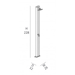 Spring S Douche Solaire en Aluminium anticorrosion avec mitigeur, Gris (A200/7016)