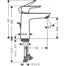 Talis E Lot de 2 mitigeurs de lavabo 110 CH3 CoolStart avec tirette et vidage, noir mat (71713670-DUO)