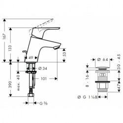 Focus 70 Lot de 2 mitigeurs de lavabo (31604000-DUO)