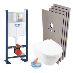 Pack WC Bâti autoportant + Cuvette Architectura sans bride + Plaque chrome + Set habillage (HProjectArchitectura2-1)