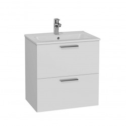 Mia Meuble salle de bain 59x61x39,5cm + Lavabo, Blanc brillant (Mia60B)