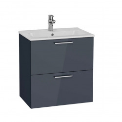 Mia Meuble salle de bain 59x61x39,5cm + Lavabo, Anthracite brillant (Mia60A)