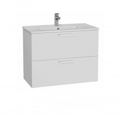 Mia Meuble de salle de bain 79x61x39,5cm + Lavabo, Blanc brillant (Mia80B)