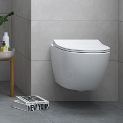 Pack WC Bâti autoportant + Cuvette Vitra Sento compacte sans bride + Plaque chrome (ProjectSentoRimlessCompact-2)