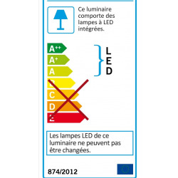 Wasao Plafonnier ou applique murale LED 63cm 3000K blanc chaud (94883)