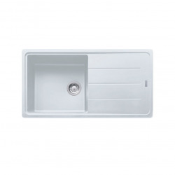 Basis Evier 97x50cm avec égouttoir réversible, BFG 611-97, Fragranit +, Blanc (114.0276.119)