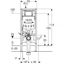 Duofix Bâti-support extra-plat, 114 cm, avec réservoir à encastrer Sigma 8 cm (111.796.00.1)