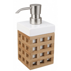 Libra Distributeur de savon en bois de bambou, Blanc (LIB99)