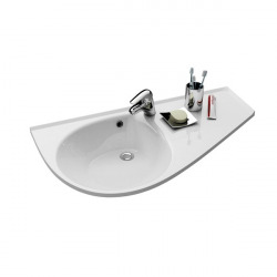 Avocado Comfort Lavabo 95x53cm, style asymétrique gain de place, orientation droite, avec perçage et trop plein (XJ9P1100000)