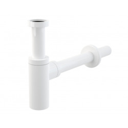 Set Bonde Clic-clac raccord 5/4", pour lavabo avec trop-plein + Siphon, Blanc (AlcaSetWhite)