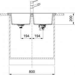 Sirius 2.0 S2D 620-86 Evier avec double cuve 860 × 500 mm en tectonite, Blanc (143.0637.160)