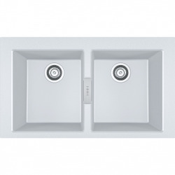 Sirius 2.0 S2D 620-86 Evier avec double cuve 860 × 500 mm en tectonite, Blanc (143.0637.160)