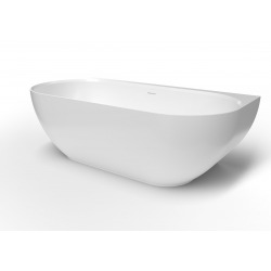 Baignoire îlot Lesly 170x82 cm marbre coulé, blanc (LE1700)