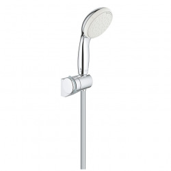 Set de douche Mitigeur mécanique Euroeco + Douchette à main 2 jets Tempesta 100 avec support mural, Chrome (32740000-Tempesta3)