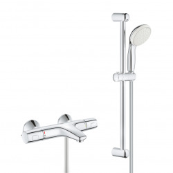 Set mitigeur thermostatique bain/douche Precision Trend + Ensemble de douche Tempesta 100 2 jets, Chrome (34227002-Tempesta)