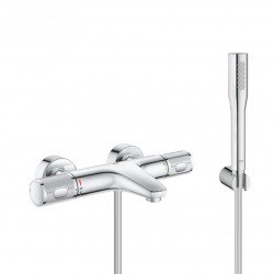 Set bain/douche Mitigeur thermostatique Precision Feel + Douchette stick 1 jet Euphoria Cosmopolitan, Chrome (34788000-Euphoria)