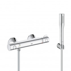 Set de douche Mitigeur thermostatique Grohtherm 800 + Douchette stick 1 jet Euphoria Cosmopolitan, Chrome (34558000-Euphoria)