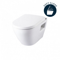 Pack WC Bâti-support + Cuvette Serel + Abattant soft close + Plaque blanche (GebSM10-H)